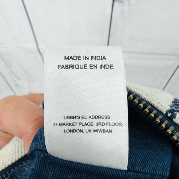 Anthropologie Beaded Embroidered Monogram Striped Pouch - Picture 7 of 7